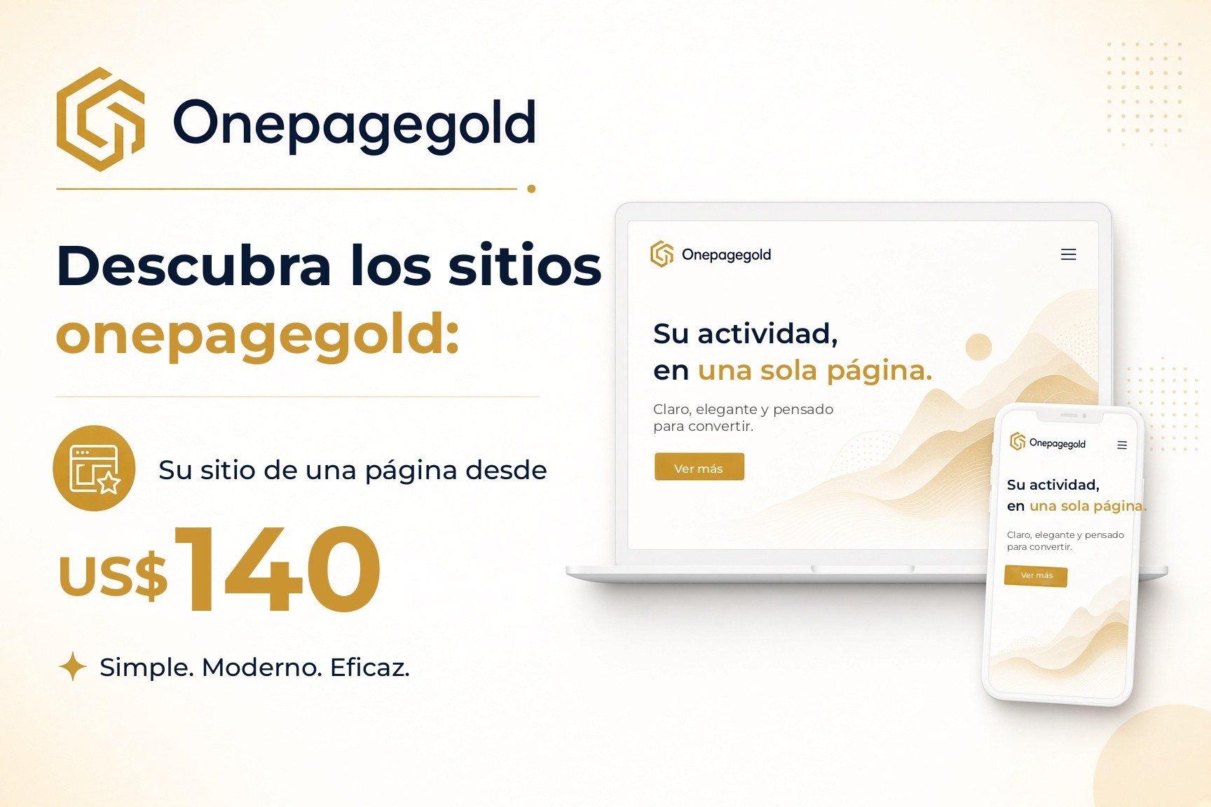OnePageGold - su sitio web de una página