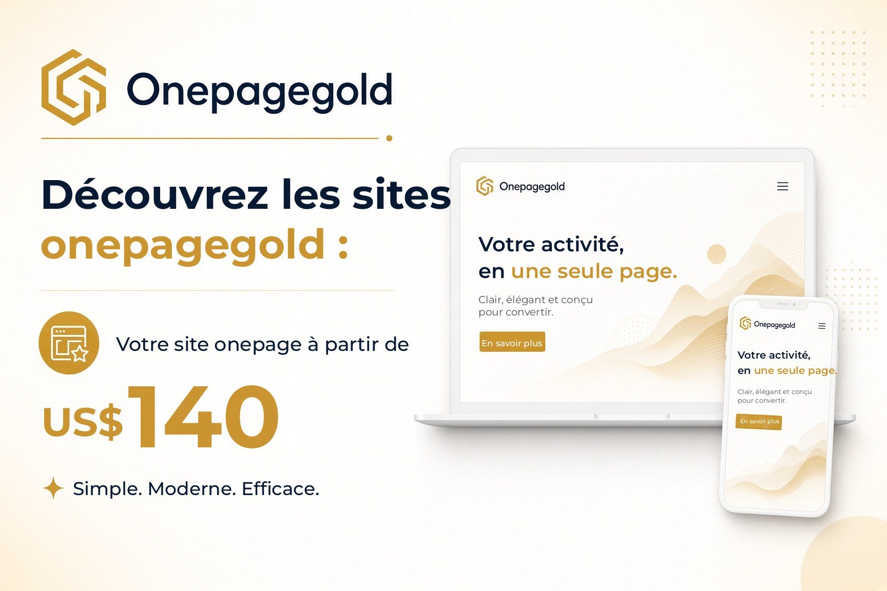 OnePageGold - votre site onepage